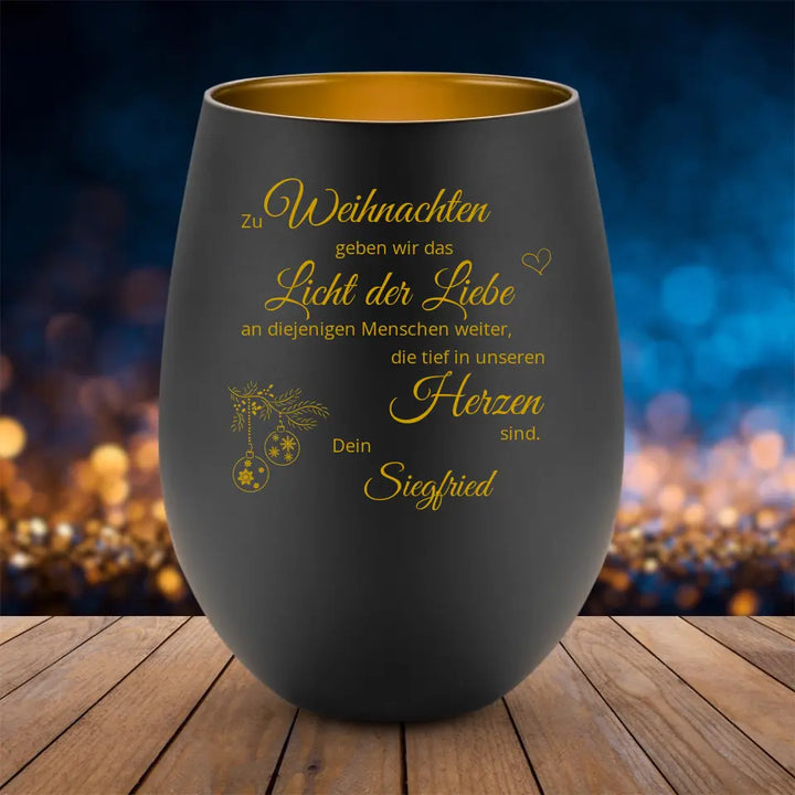 "Licht der Liebe" - Windlicht (personalisiert) - cheerwear