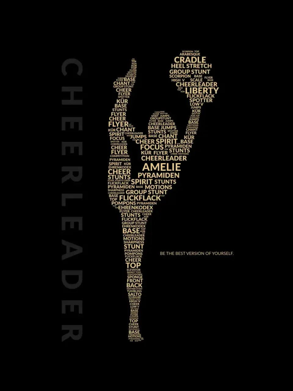 "Golden Cheerleader" - Leinwand (personalisierbar) - cheerwear