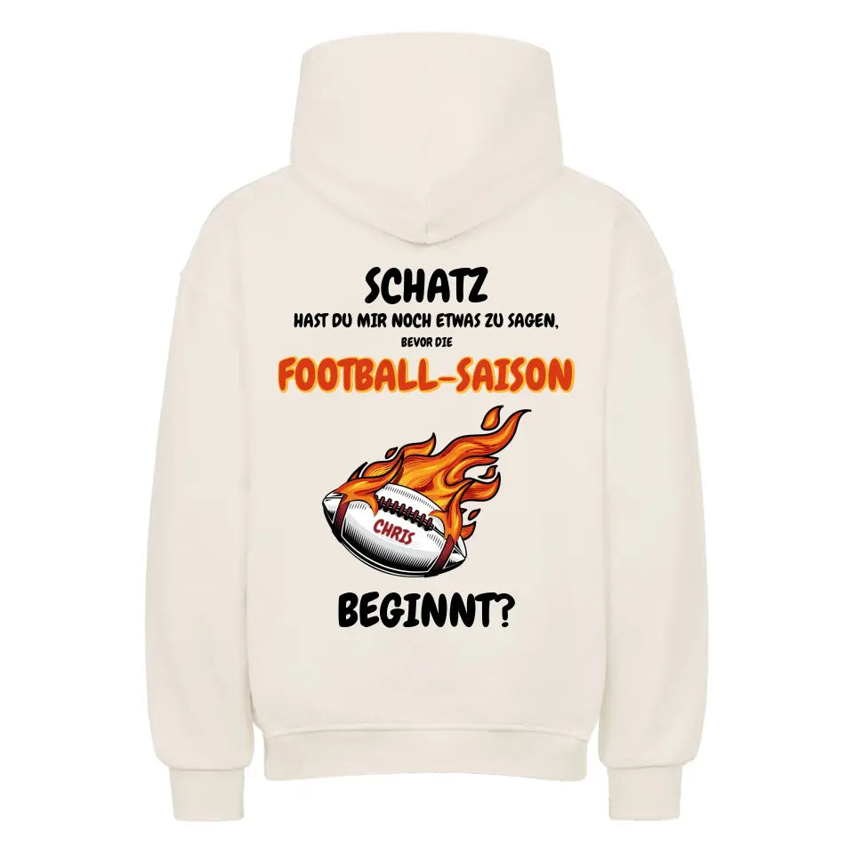 "Football Saison" - Oversize Hoodie Unisex (personalisierbar) - cheerwear