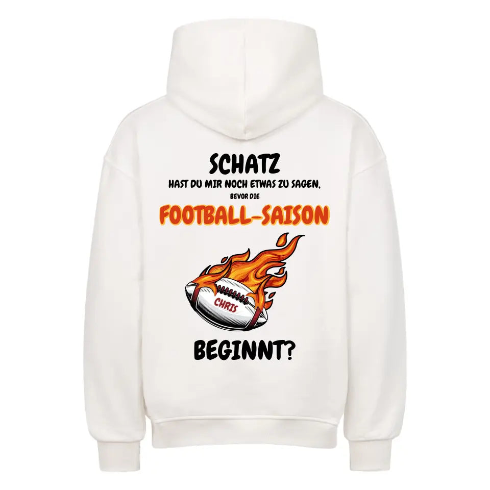 "Football Saison" - Oversize Hoodie Unisex (personalisierbar) - cheerwear