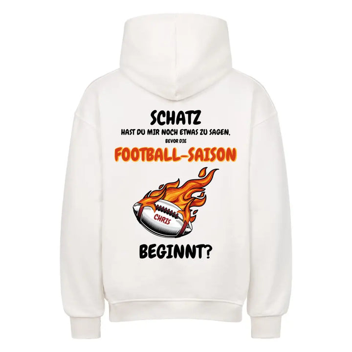 "Football Saison" - Oversize Hoodie Unisex (personalisierbar) - cheerwear