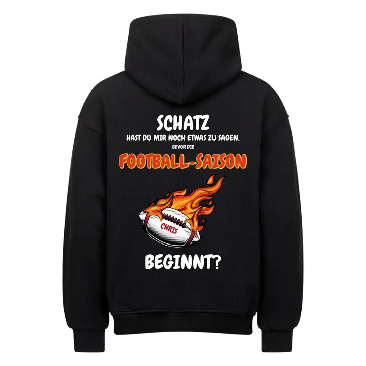 "Football Saison" - Oversize Hoodie Unisex (personalisierbar) - cheerwear