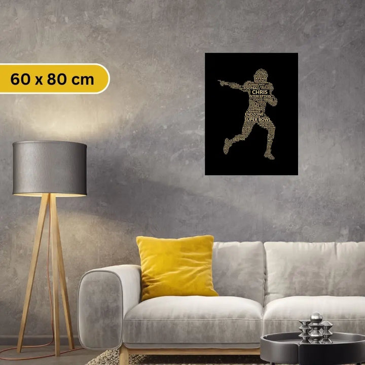 "Golden Football Player" - Leinwand (personalisierbar) - cheerwear