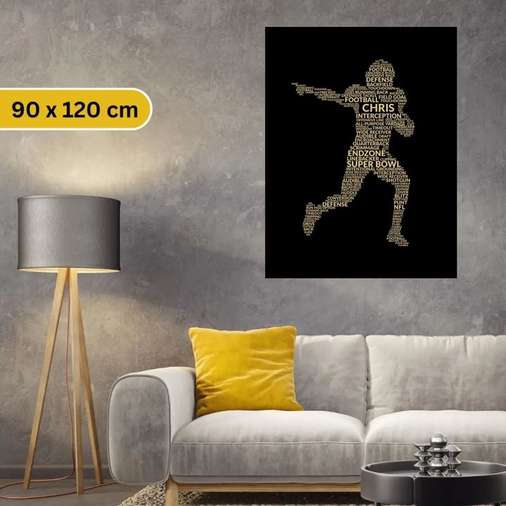 "Golden Football Player" - Leinwand (personalisierbar) - cheerwear