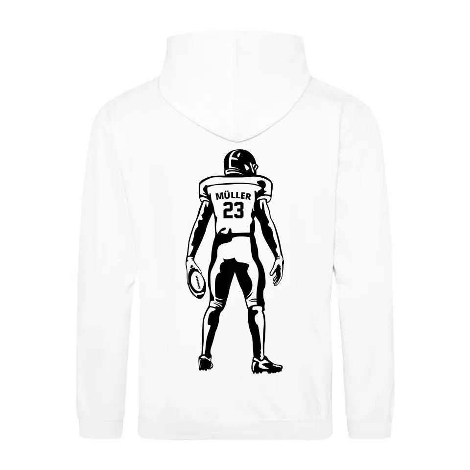 "Football Spieler" Zipper Hoodie Unisex (personalisierbar) - cheerwear