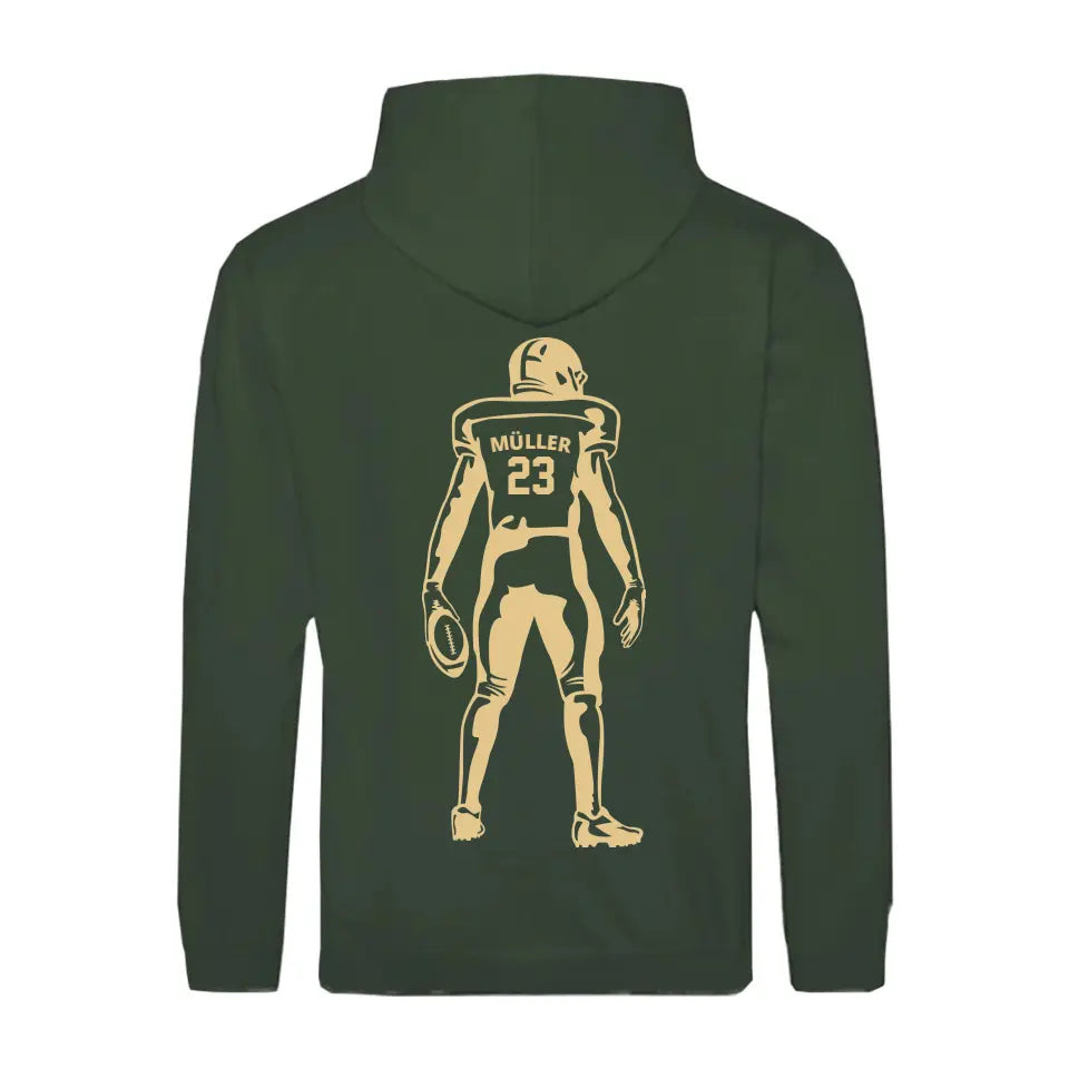 "Football Spieler" Zipper Hoodie Unisex (personalisierbar) - cheerwear