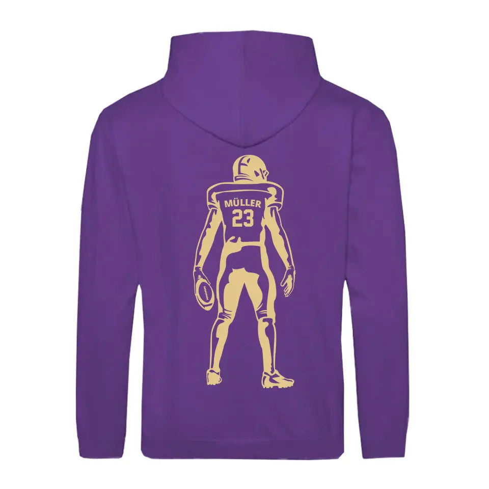 "Football Spieler" Zipper Hoodie Unisex (personalisierbar) - cheerwear