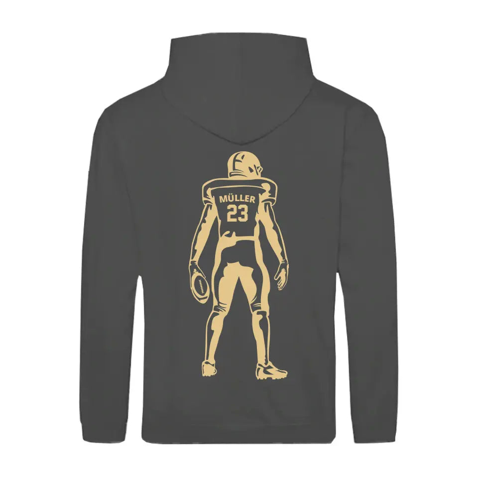 "Football Spieler" Zipper Hoodie Unisex (personalisierbar) - cheerwear