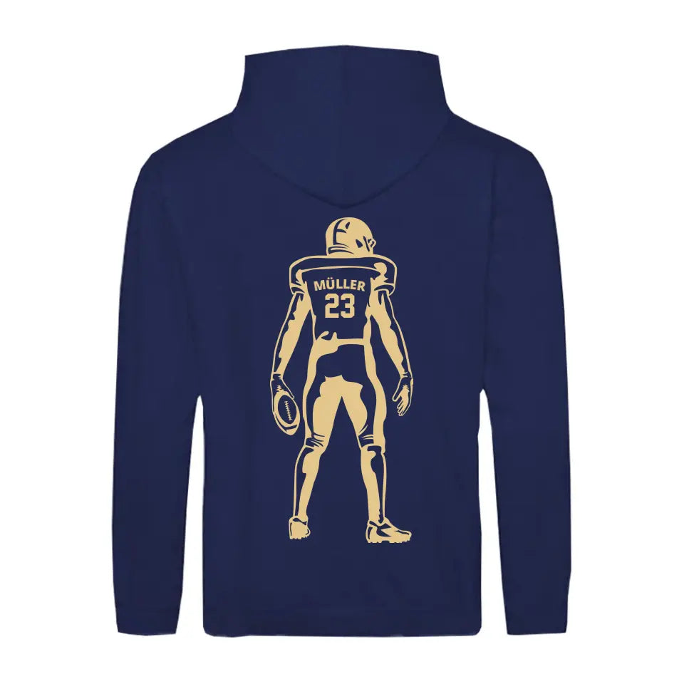 "Football Spieler" Zipper Hoodie Unisex (personalisierbar) - cheerwear