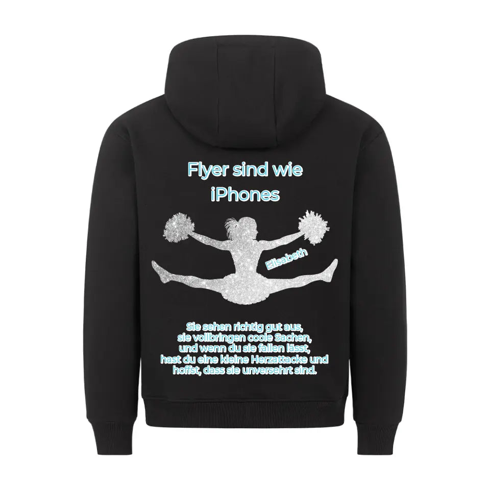 "Flyer Silber" Hoodie Unisex (personalisierbar) - cheerwear