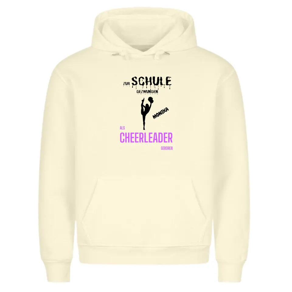 "Als Cheerleader geboren" - Hoodie Unisex Frontprint (personalisierbar) - cheerwear