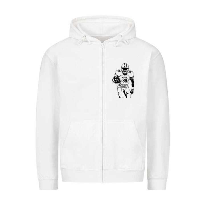 Classic Zipper Hoodie Front weiss