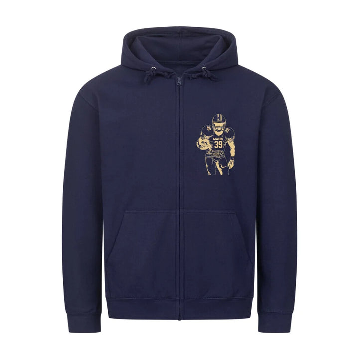 Classic Zipper Hoodie Front navy