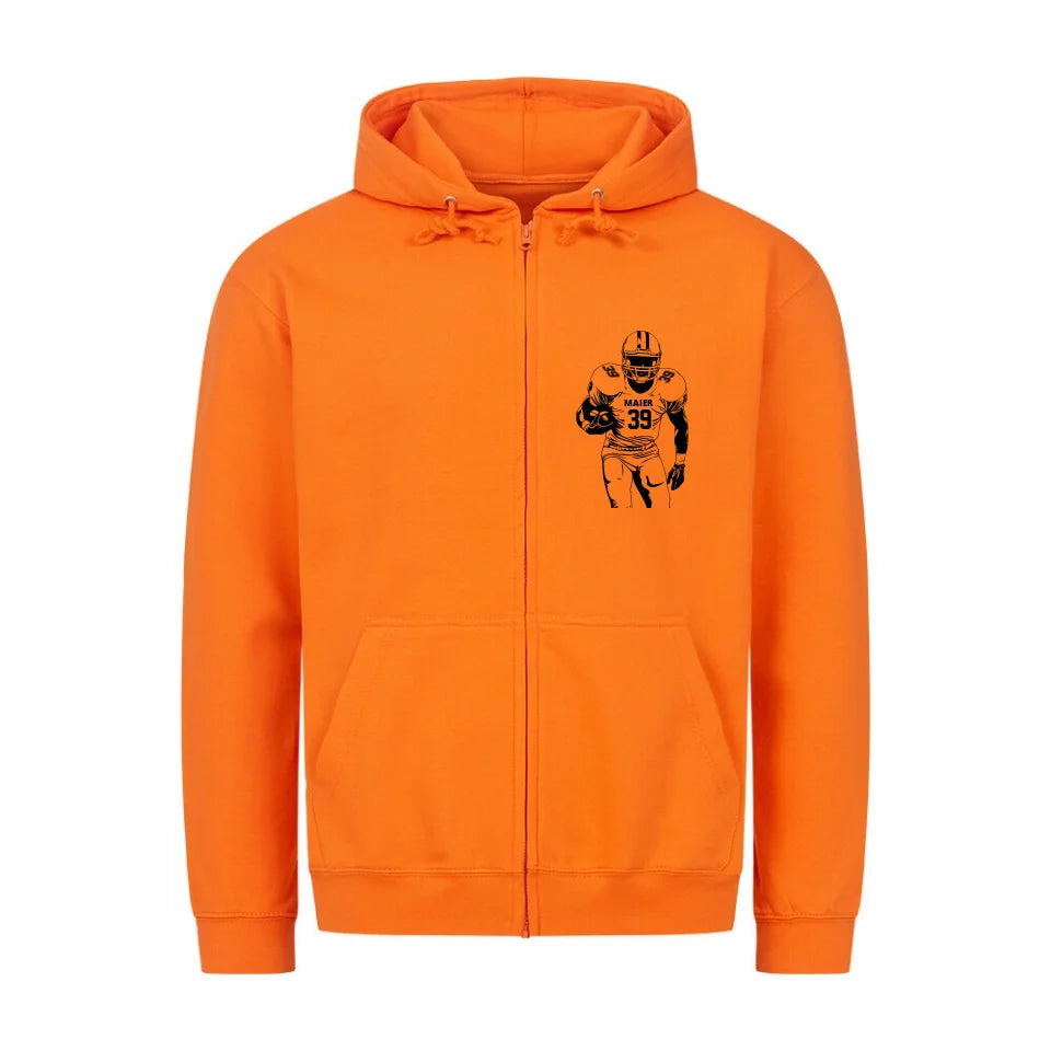 Classic Zipper Hoodie Front orange