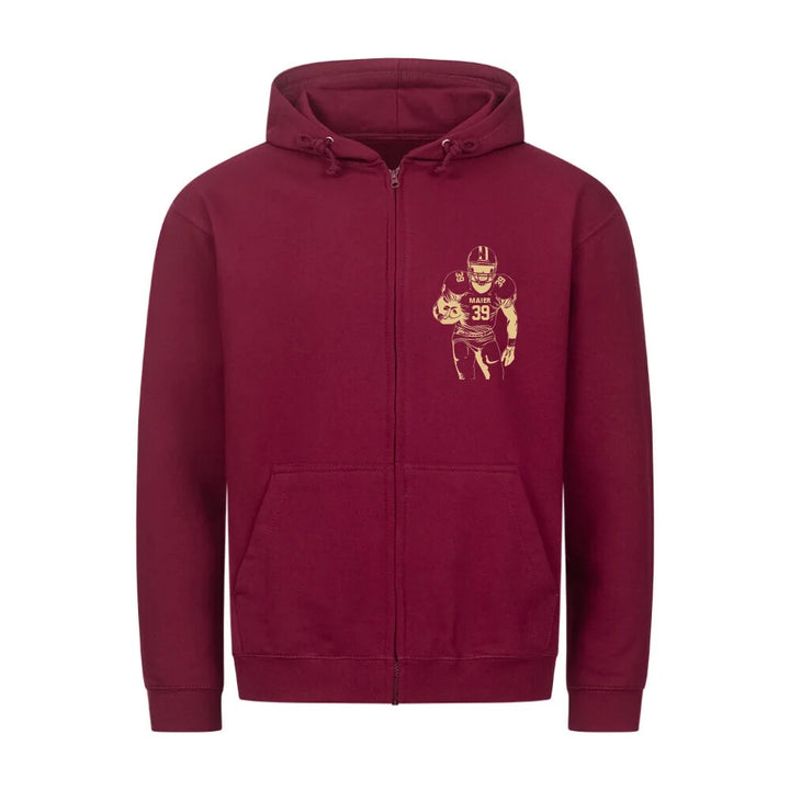 Classic Zipper Hoodie Front Burgunder