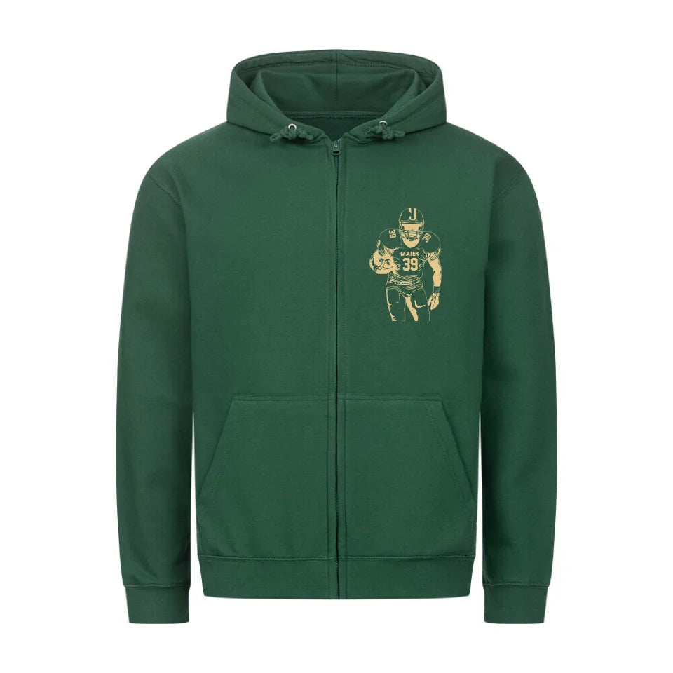 Classic Zipper Hoodie Front bottle green