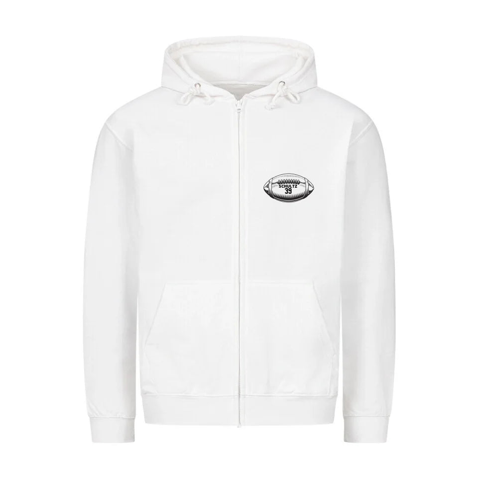 Classic Zipper Hoodie Front weiss