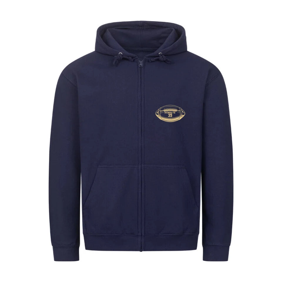 Classic Zipper Hoodie Front navy