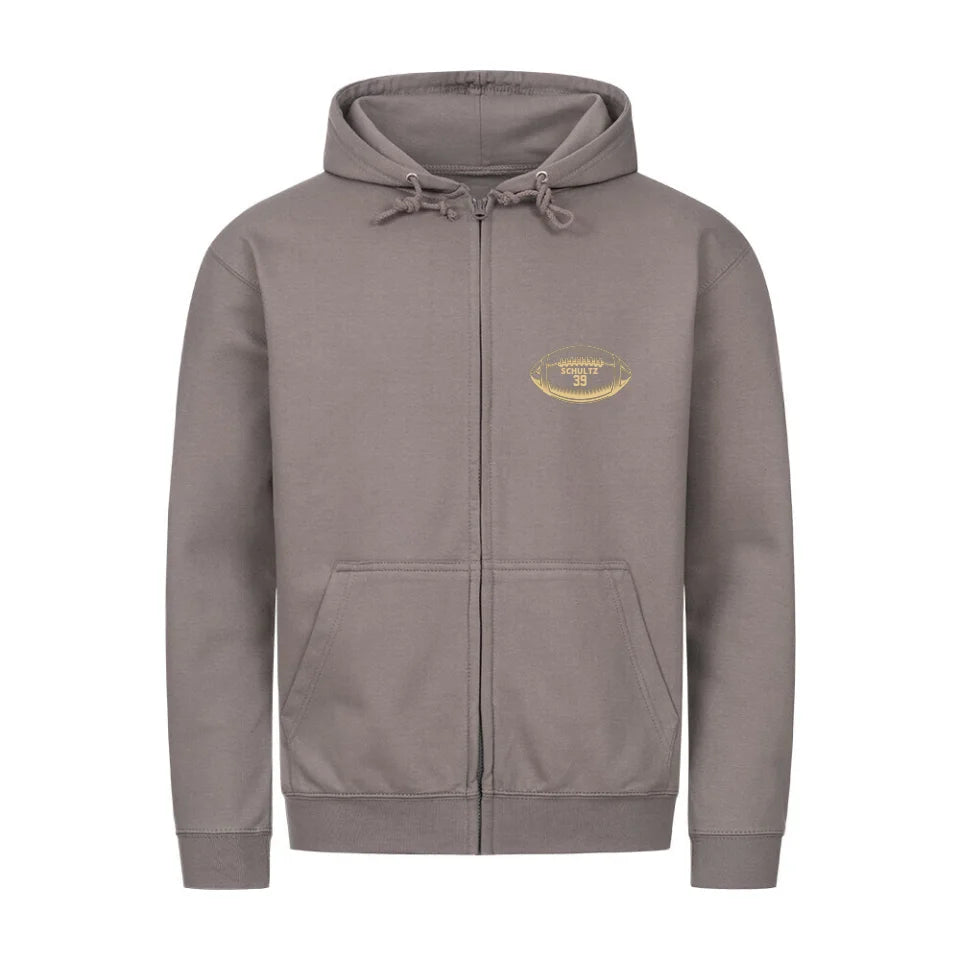 Classic Zipper Hoodie Front grey