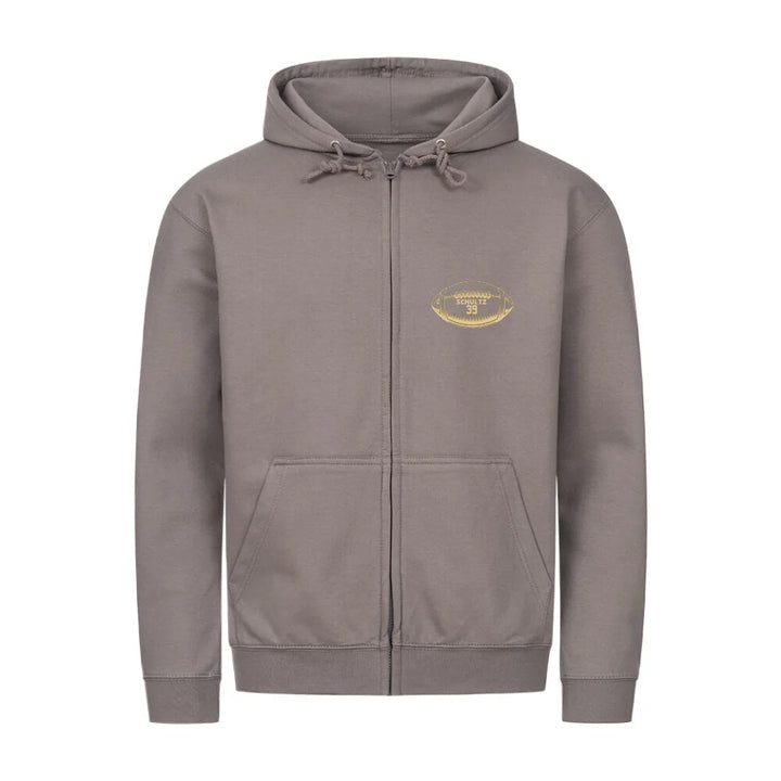 Classic Zipper Hoodie Front grey