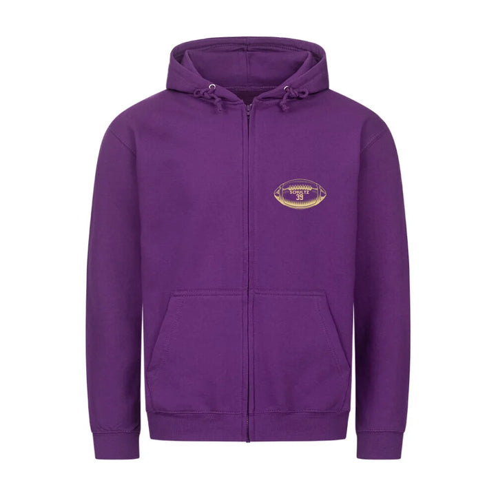 Classic Zipper Hoodie Front purple