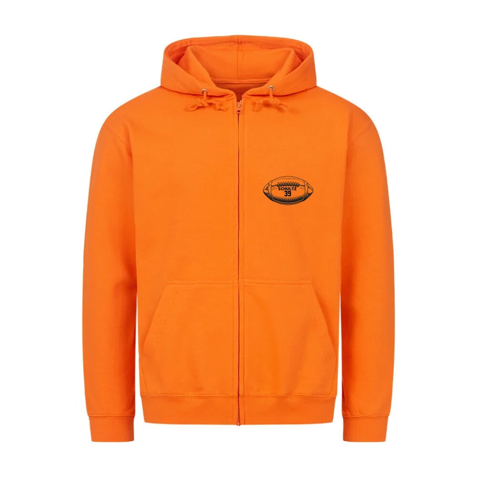 Classic Zipper Hoodie Front orange