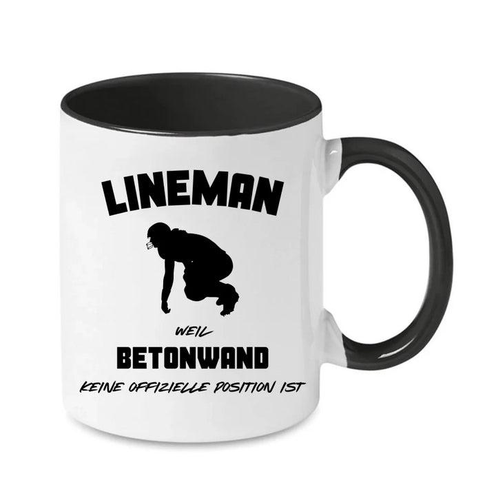 Personalisierbare Football Tasse weiß/schwarz