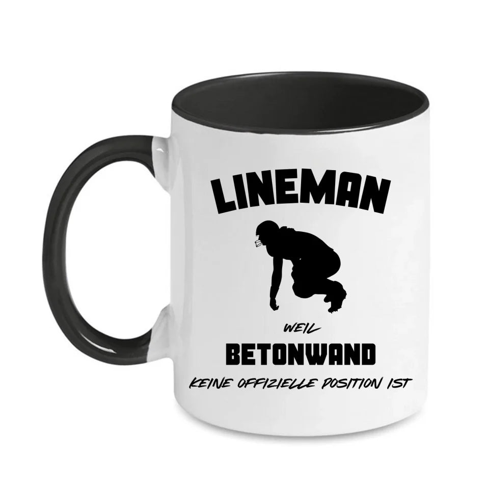 Personalisierbare Football Tasse weiß/schwarz