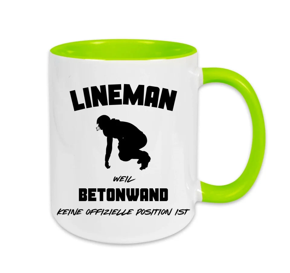 Personalisierbare Football Tasse weiß/grün