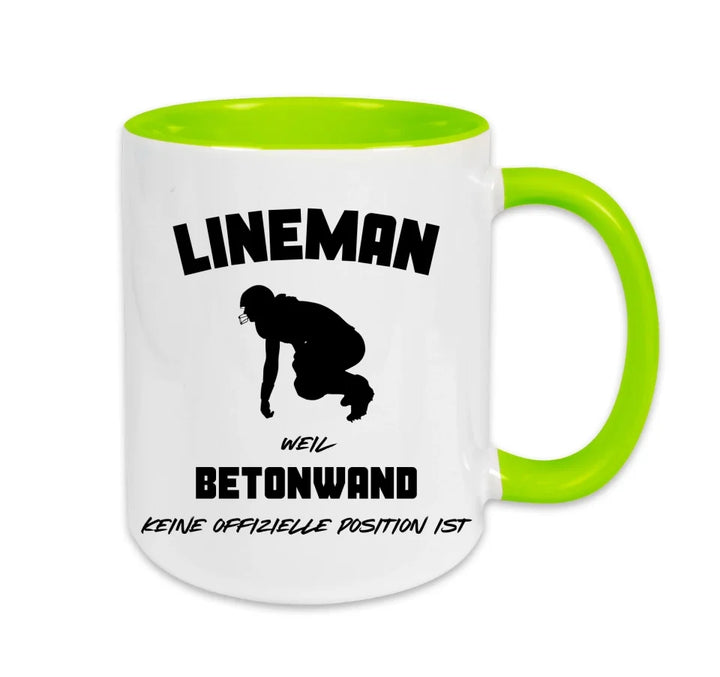 Personalisierbare Football Tasse weiß/grün