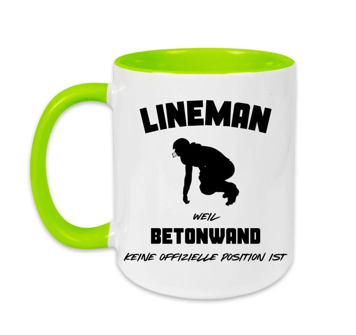 Personalisierbare Football Tasse weiß/grün