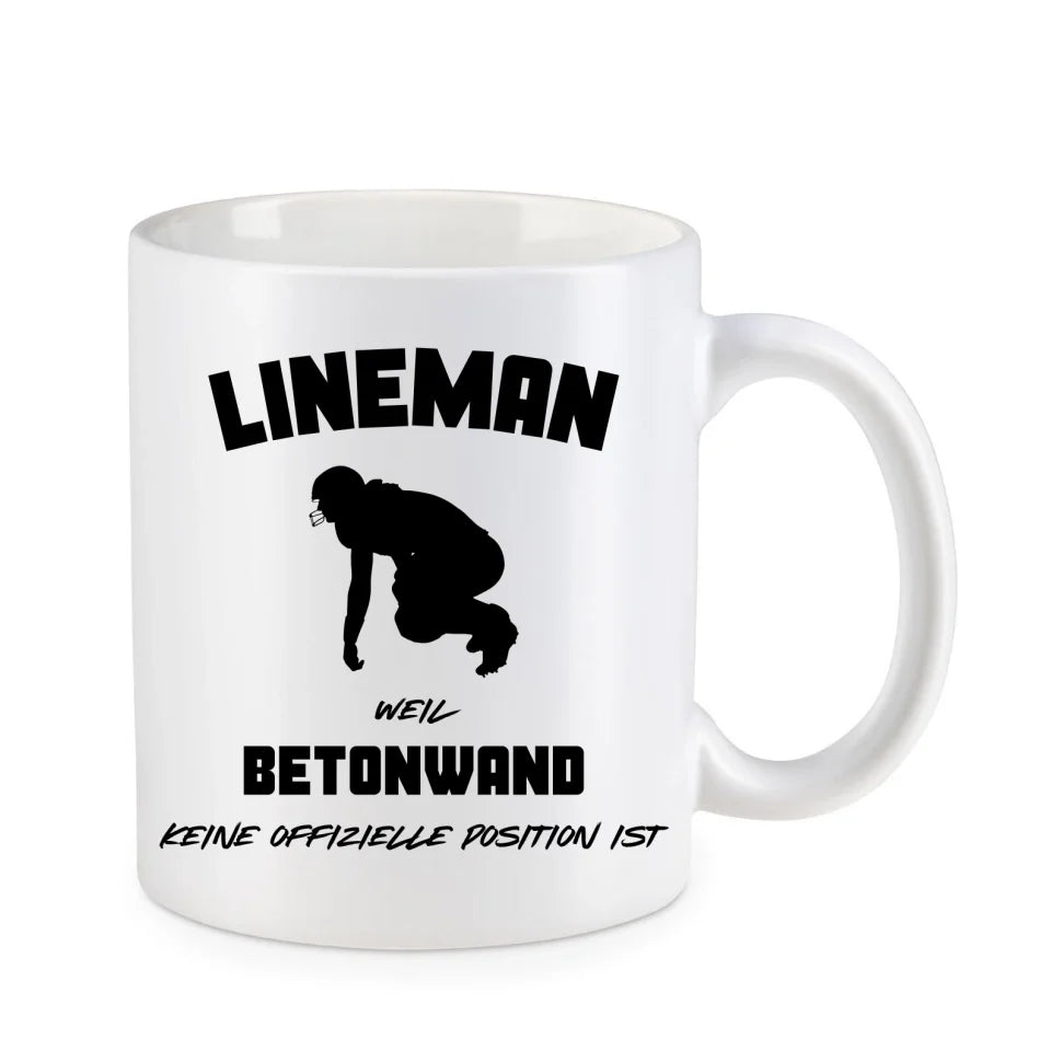 Personalisierbare Football Tasse weiß