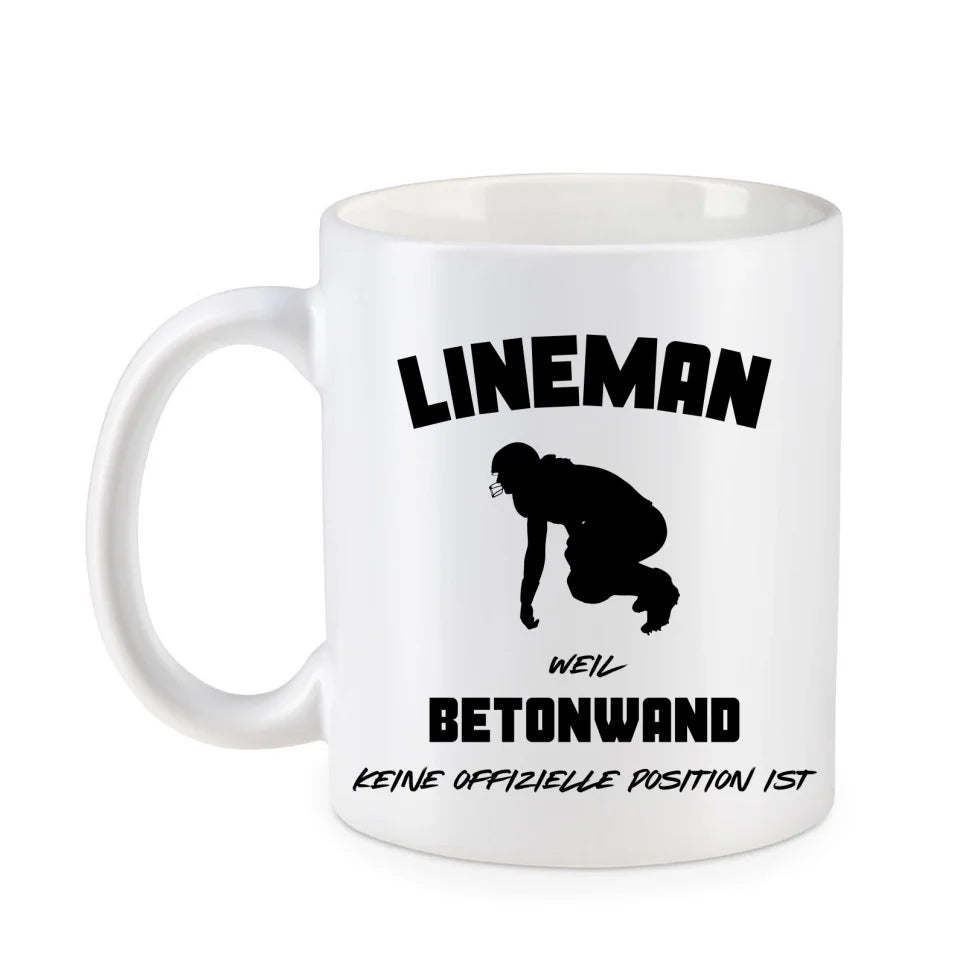 Personalisierbare Football Tasse weiß