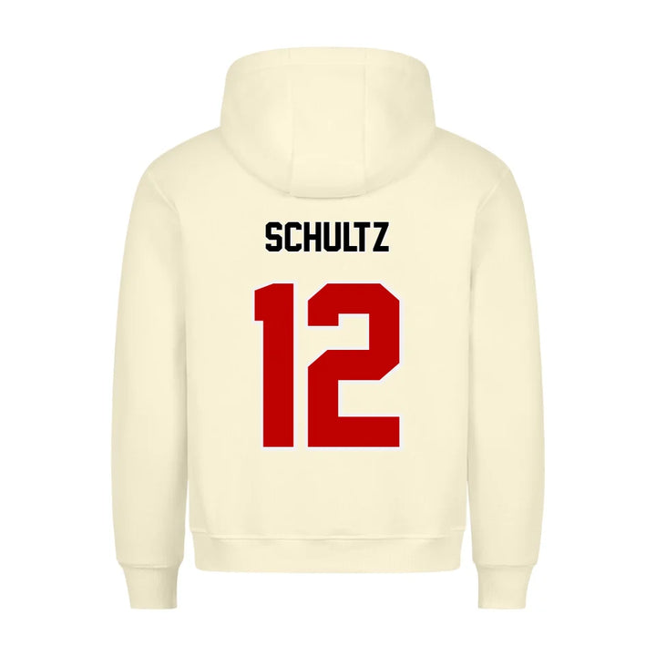 Personalisierbarer Football Hoodie Unisex beige