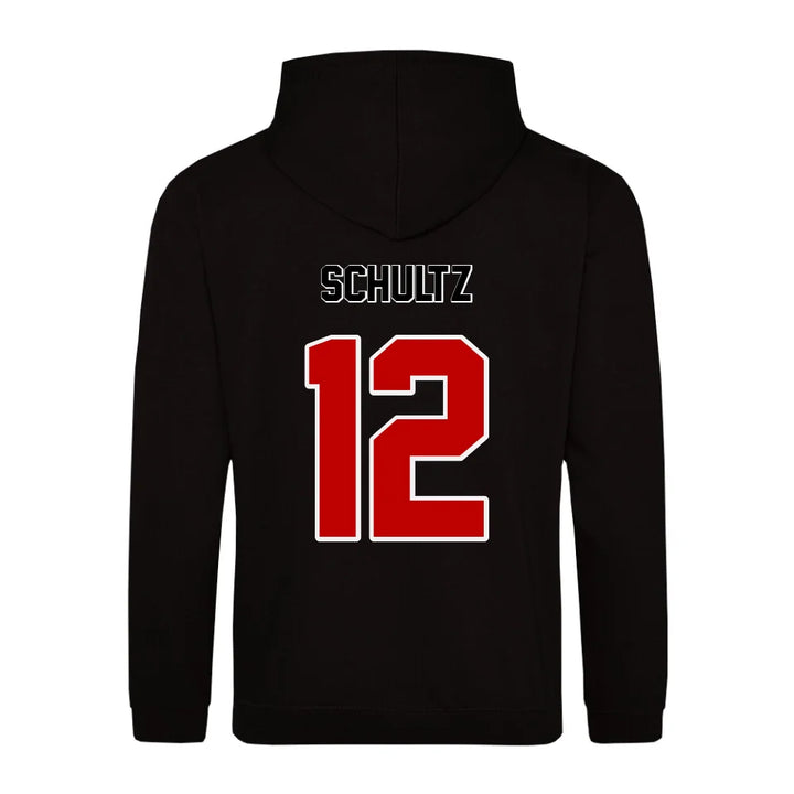 Personalisierbarer Football Zipper Hoodie Unisex schwarz