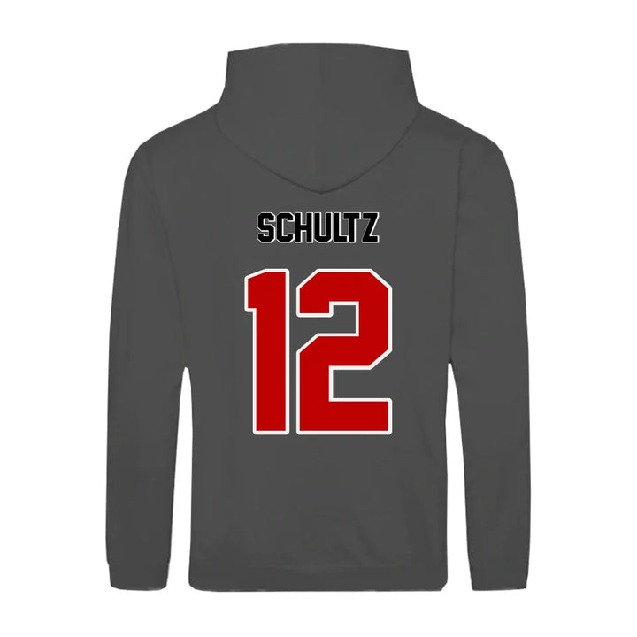 Personalisierbarer Football Zipper Hoodie Unisex Grau