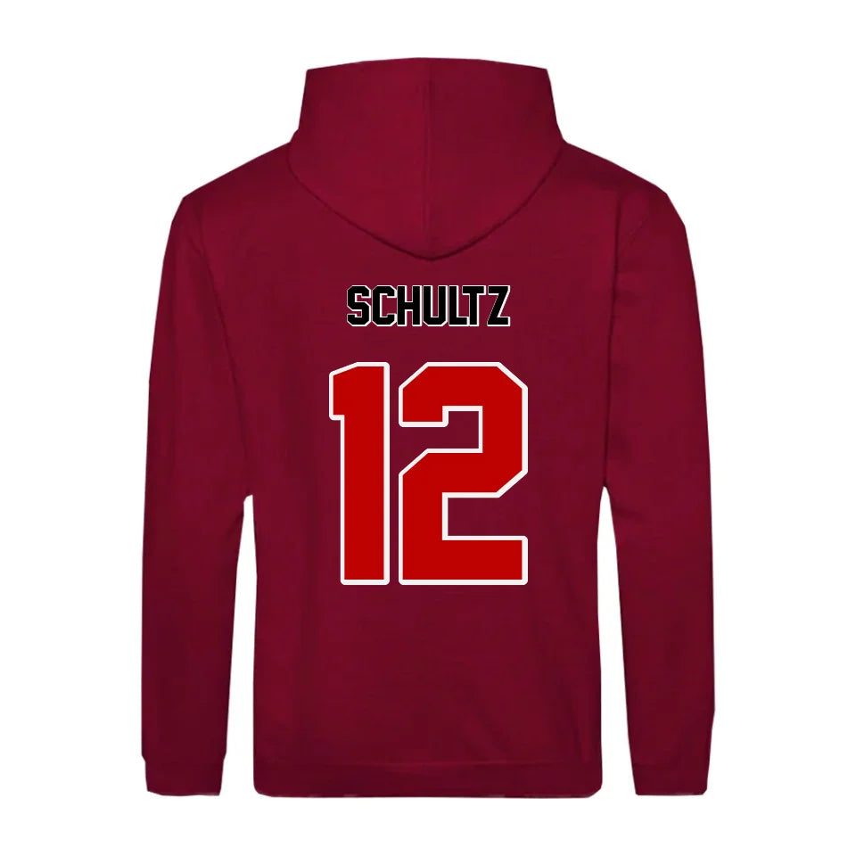 Personalisierbarer Football Zipper Hoodie Unisex Bordeaux