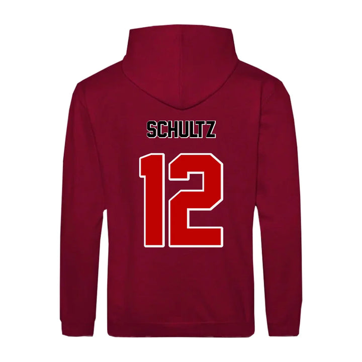 Personalisierbarer Football Zipper Hoodie Unisex Bordeaux