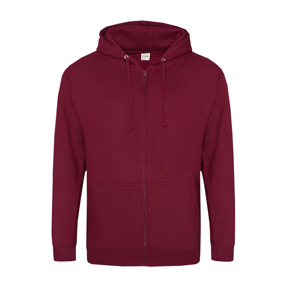 Personalisierbarer Football Zipper Hoodie Unisex Bordeaux