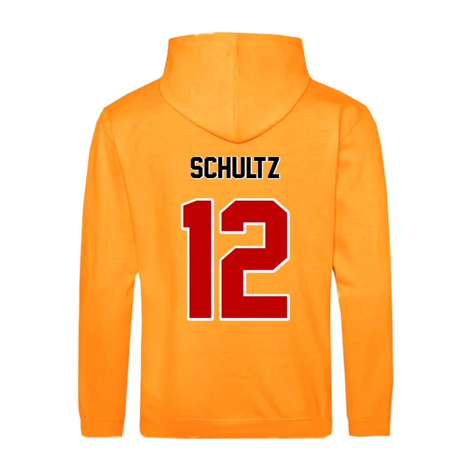 Personalisierbarer Football Zipper Hoodie Unisex Orange Crush