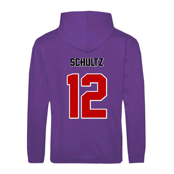 Personalisierbarer Football Zipper Hoodie Unisex Lila