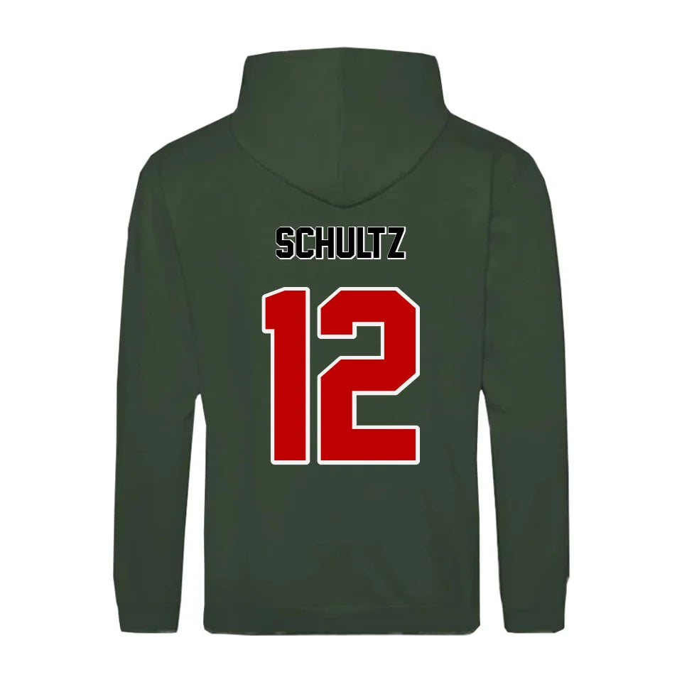 Personalisierbarer Football Zipper Hoodie Unisex Grün