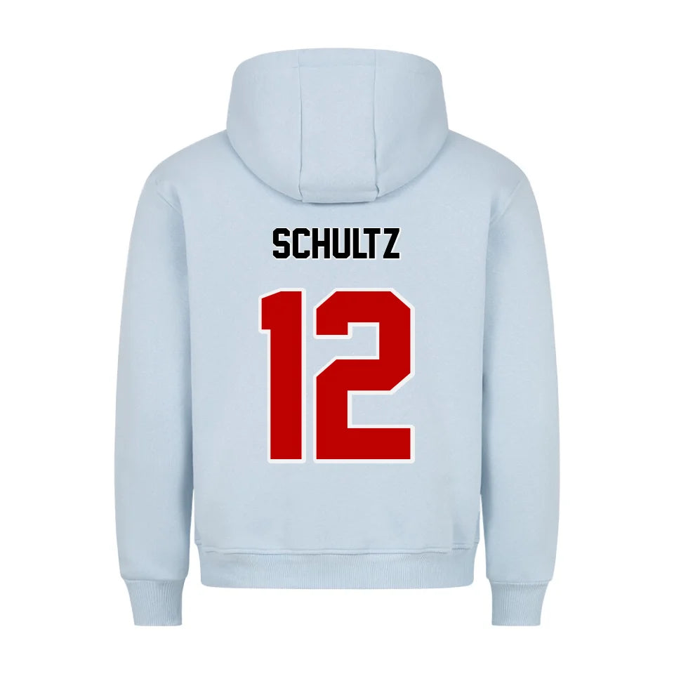 Personalisierbarer Football Hoodie Unisex babyblau