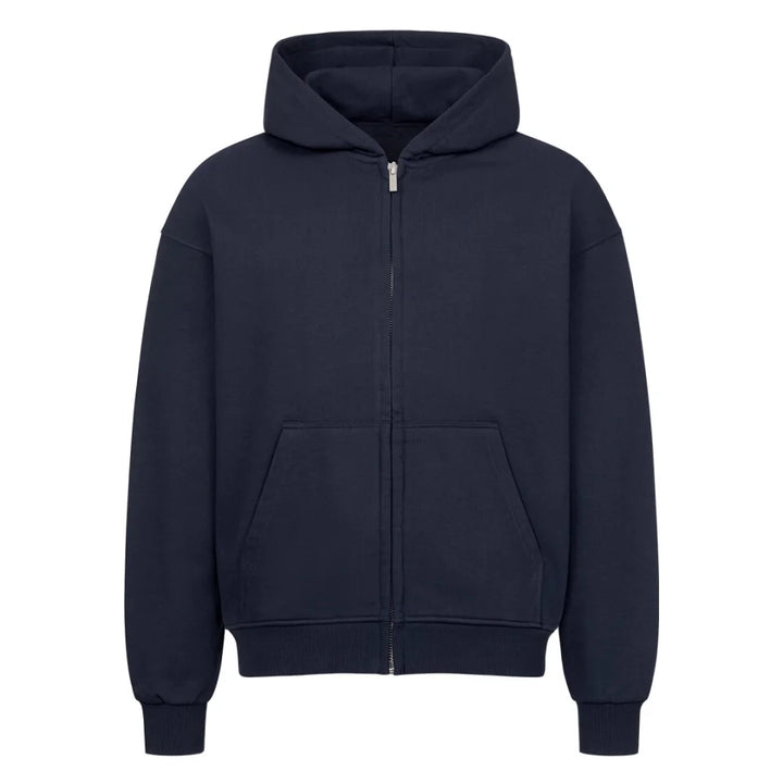 Personaliserbarer Football Oversized Zipper Hoodie 430 GSM Navy Blau