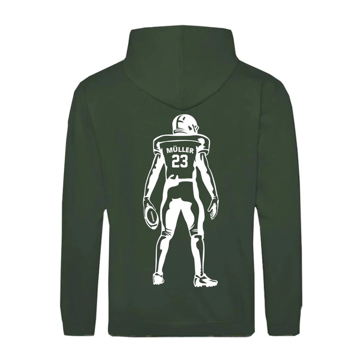 Personaliserbarer Football Zipper Hoodie Grün