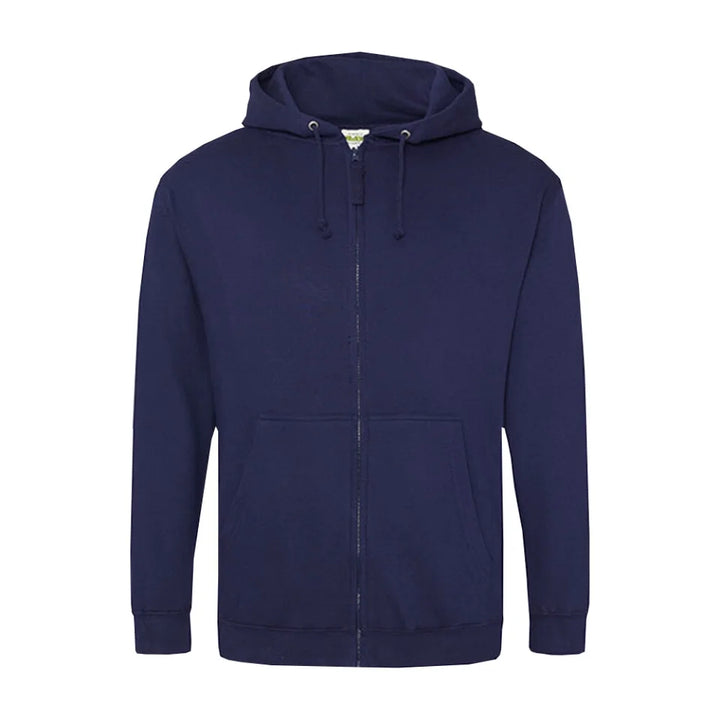 Personaliserbarer Football Zipper Hoodie Navy Blau