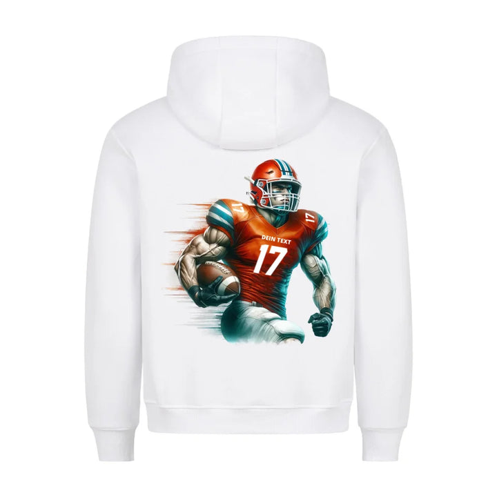 Personalisierbarer Football Hoodie Weiß