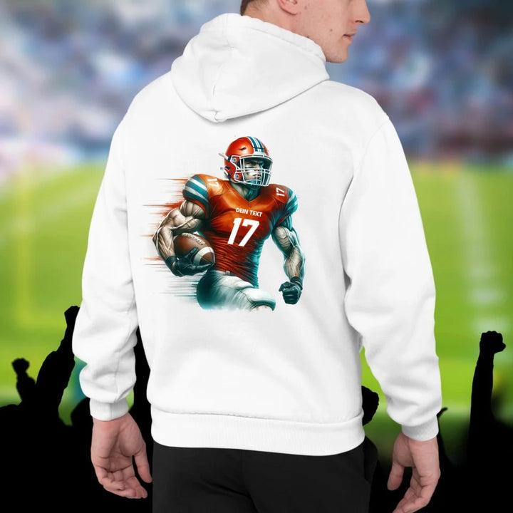 Personalisierbarer Football Hoodie Weiß