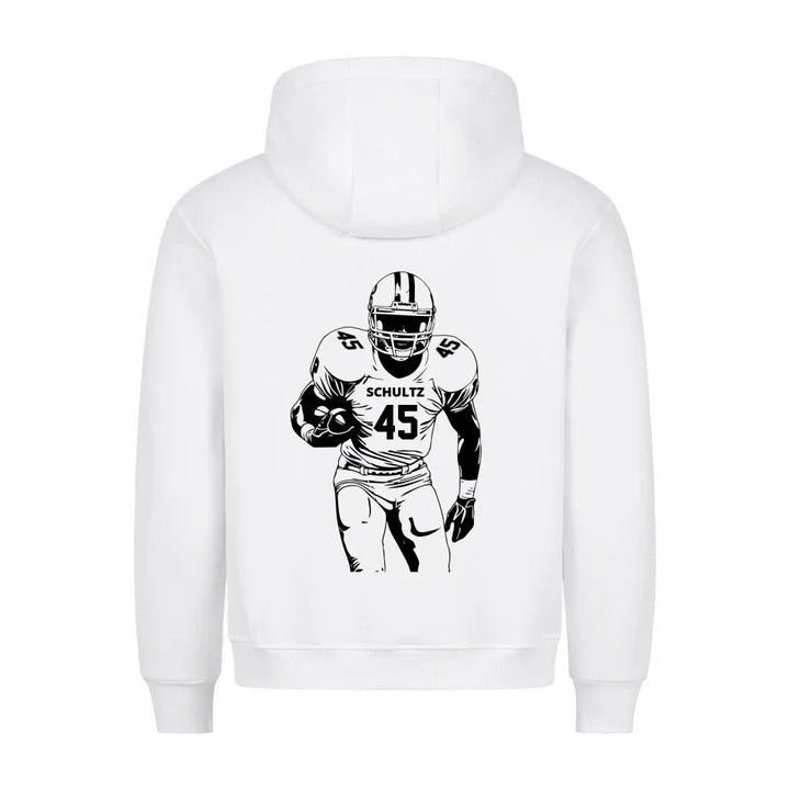 Personalisierbarer Football NFL / GFL Hoodie Weiß