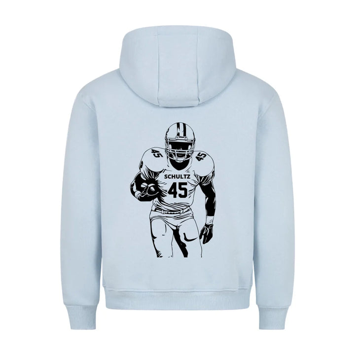 Personalisierbarer Football NFL / GFL Hoodie Babyblau